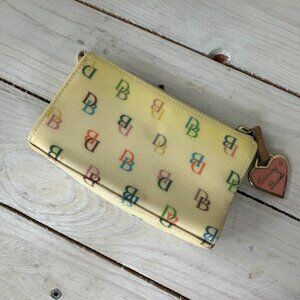 Vintage Dooney & Bourke Rainbow Logo Mini Zip Pouch Wallet Y2K